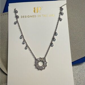 Bomb party:  Lumina Elegant Silver Necklace with diamond zirconia Accents